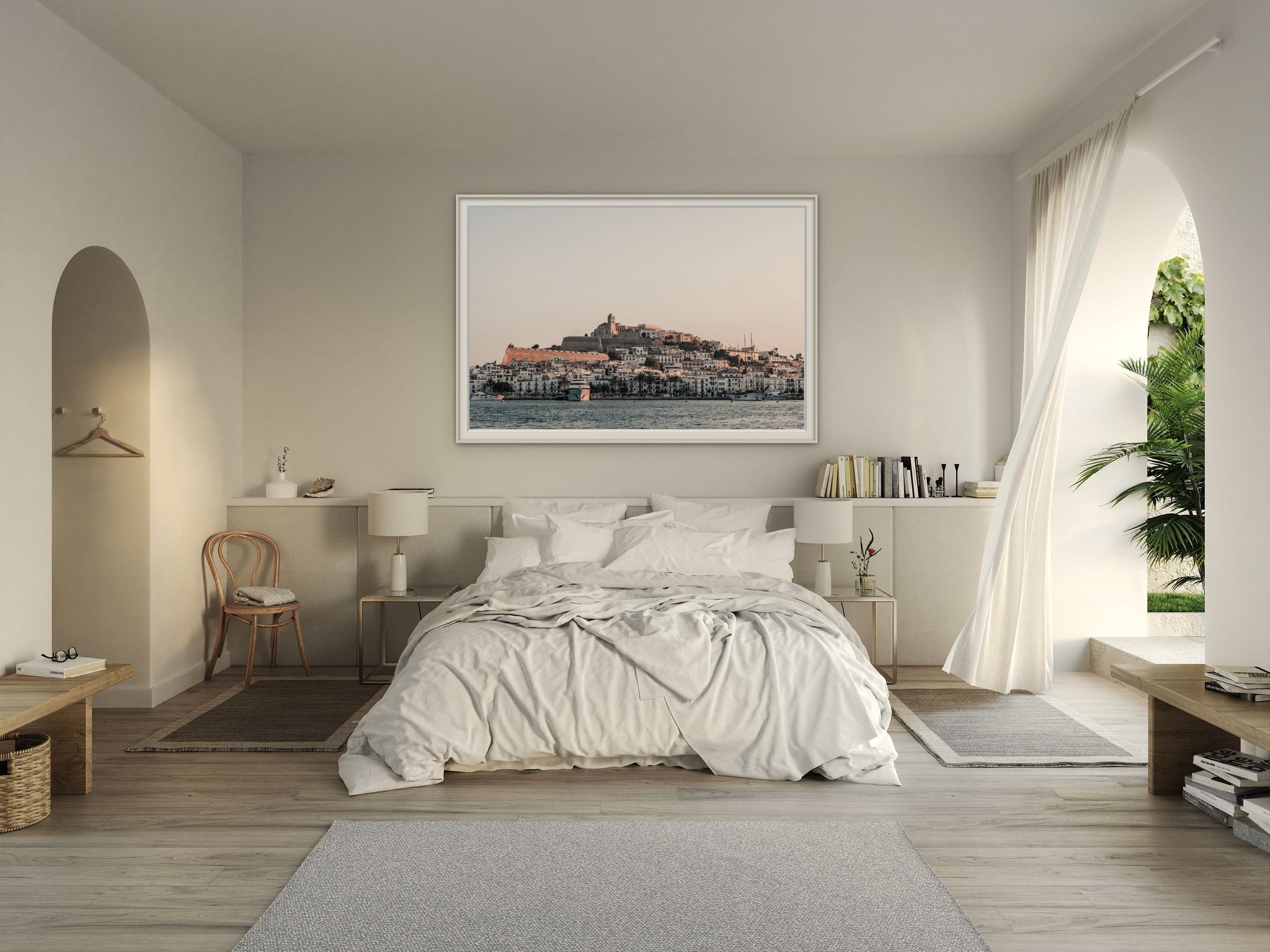 Ibiza Town. Photographed in Ibiza, Spain and part of our Balearic Bliss series. This is 133 x 200cm image size and is available online. 